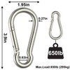 Rtudan 4 Inch Spring Snap Hook Carabiner - 304 Stainless