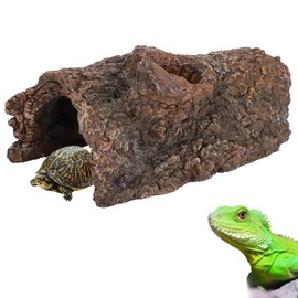 Cuevas Escondidas de Reptiles, Cueva de Cuero de Corteza de árbol de Resina Escondite Escondite para Pequeños Lagartos Tortugas Reptiles Anfibios