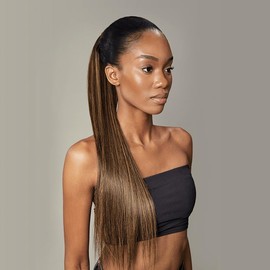 Frodio Ponypop Honey Blonde Highlight Straight Ponytail Hairstyle 100% Human Hair Extension Sleek And Full Ponytail Wig Wrap Around Ponytail - Joy - Length-inches: 26