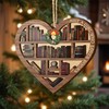 V VIBEPY All Over Printed, Book Lovers Ornaments, Bookshelf Heart