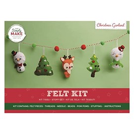 Simply Make Felt Christmas Garland Making Craft Kit, Hanging Craft Decoration, Ideal for Adults and Teenagers, Garland Will Add Cute Accents to Festive Home Decor, Makes A Perfect Craft Gift