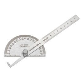 Urjumpea 180 Degree Spin Angle Finder Protractor Multifunctiona Stainless Steel Workman Round Head Measuring Ruler