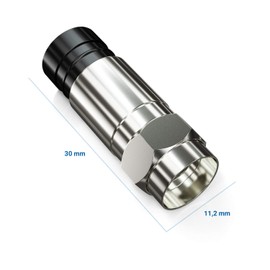 deleyCON 10 x F Compression Connectors up to 7 mm F-Connector for Coaxial Cable Satellite TV Cable Press Plug High Return Loss Robust Design