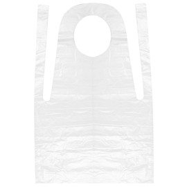 FERCAISH Pack of 100 Transparent Disposable Aprons, Waterproof PE Disposable Apron, 60 x 95 cm Disposable Plastic Aprons for Crafts, Painting, Cooking, Cleaning, Transparent
