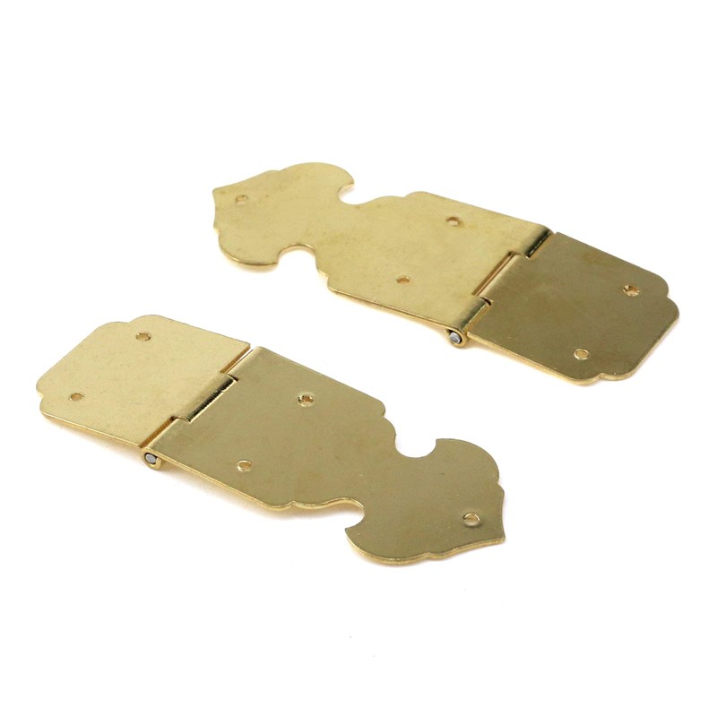 2Pcs Small Brass Hinges - Decorative Heavy Duty Strap Hinges,