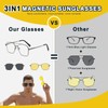 AUSQUQI 3in1 Magnetic Clip On Sunglasses Polarized For Women Mens