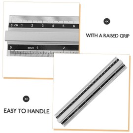 Operitacx 4sets Aluminum Ruler Measuring Tool Multifunctional Three Multi-use Measuring Rulers Office Drawing Ruler Woodworking Ruler Multi Angle Measuring Ruler Power Tools Silver 3pcs*4