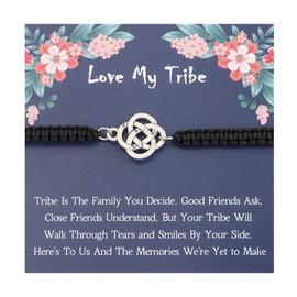 KUIYAI Love My Tribe Gift Best Friends Gift Knot Charms Bracelet Friendship Gift Memorial Graduation Gift Mom Dad Day Gift (lovemytribeKnotBC)