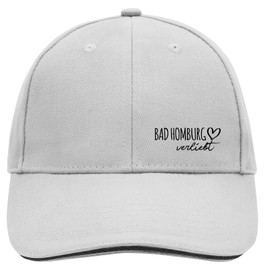 Huuraa Cap Hat Bad Homburg vor der Höhe verliebt Unisex Cap Size with Name of Your Favourite City in Hesse Gift Idea for Friends and Family, Dark grey/white