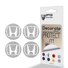 IPG Compatible with CIVIC ACCORD CRV Vtec Si Logo Center Cap Overlay Wheel Tire Decals Inner or Outer Stickers (Center Cap:2.25") (4 Units) Personalize Your Vehicle (Outer Logo, White Glitter)