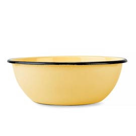 Enamel Bowl, Enamel Serving Bowl, Enameled Steel Mixing Bowl for Cooking Prepping, Vintage Salad Bowl, Fruit Bowl for Kitchen, Dishwasher Safe (Cream, 1.6-qt (1.5 L))