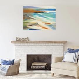 Fine Art Canvas Stroll at Low Tide Canvas Wall Decor by Artist Liz Jardine for Living Room, Bedroom, Bathroom, Kitchen, Office, Bar, Dining & Guest Room - Ready to Hang - 32 in x 24 in