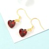 Magicbax 18K Gold Love Red Heart Cubic Zirconia Dangle Drop