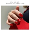 JMEOWIO Gel Nail Stickers Dark Red Semi Cured Gel Nail