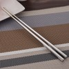 LIUNA Korean Stainless Steel Chopsticks Household Restaurant Square Metal Chop