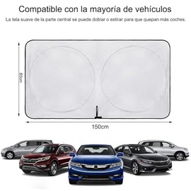 Parasol para Parabrisas de Coche, Parasoles para Auto Plegable para Ventana Delantera con Bolsa de Almacenamiento, Protectores de Sol, para Camiones, camionetas, Coches, sedanes, SUV