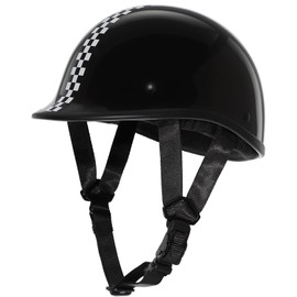 TRIANGLE Half Shell Helmet Motorcycle for Adults Men German Style Scooter Moped Motorcycle Helmet, Open Face Meet Dot Approved.
