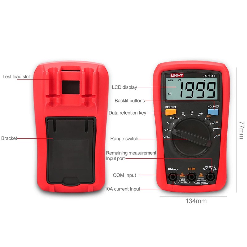 Uni-T UT33A+ Auto-Range Palm Size Digital Multimeter