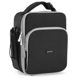 Amersun Kids Lunch Box with 8MM Insulated sponge & Multi-pocket & Water Bottle Holder, Keep Food Warm Cold School Lunch Bag for Kids Teen Girls Boys,Lunch Tote Bag for Children,Black New