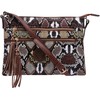 B BRENTANO Vegan Multi-Zipper Crossbody Handbag Purse with Tassel Accents