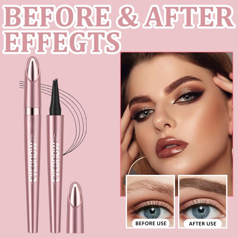 2025 Magic Eyebrow Pencil, 3D Microblading, with 4 Fork Tips,