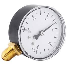 1/4 Inch NPT Compressed Air Pressure Gauge Air Oil Water Pressure Gauge Pressure Gauge with Side Mounting for Measuring Air Water Oil Gas