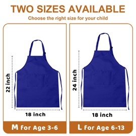 MEOGETY 2Pcs Kids Aprons Children Artists Aprons with Pockets Adjustable Chef Aprons for Cooking Kitchen Backing Painting