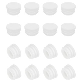 PATIKIL Round Plastic Plug, 16 Pcs 7/8 Inch/22mm Tubing Insert End Caps Plastic Plug Cap for Round Tubes Chair Legs Furniture Metal Tubing Hardware Plugs Fences, White