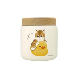 mofusand 53-2153 Vacuum Double Stainless Steel Soup Pot, 10.1 fl oz (300 ml), Duck, Lunch Jar, Heat Insulated, For Commuting to Work or School, Cute, Cat