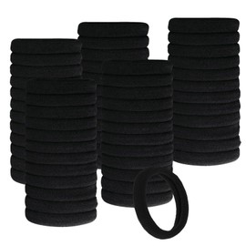 shefun Hair Rubber JP219 Black, Brown, White, Colorful, Set of 100, Diameter 1.6 inches (4 cm), Thickness 0.3 inches (7 mm), Adult, Kids, Ponytail, Hair Elastic for Women, Men's, High Elasticity,