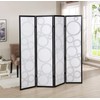 Roundhill Furniture Arvada 4-Panel Wood Room Divider with Circle Pattern,