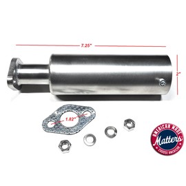 ARSPORT Stainless Steel 304 Exhaust Muffler for Pressure Washer & Mud motors, Fit Predator 3HP 79cc from Harbor Freight Tool.