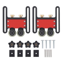 Bearing Roller Featherboards, 2Pcs Double Wheel Bearing Roller, Router Tables Band Saws Jig Guides with Sliding Blocks, Table Saw Accessories for Woodworking Projects