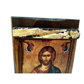Handmade Wooden Greek Christian Orthodox Mount Athos Icon of Jesus Christ / Mp3_3