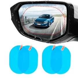 Neatblisser 4 Pack Rear View Mirror Rain Guard, Anti‑Glare Film for Car Side Mirrors, 5.3"x3.7" Hydrophobic Lens Protector, Easy Wet‑Installation, Clear Vision in Rain & Night Driving