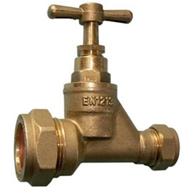 25mm MDPE to 22mm Copper DZR Stopcock