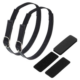 uxcell 2 Pair Replacement Ankle Strap for Heels Detachable Shoe Straps PU Leather Shoe Bands, Matte Black