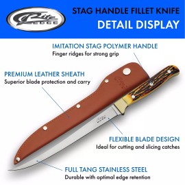 Rite Edge New Rite Edge Fillet Knife Imitation Stag Fixed Blade Knife 211560