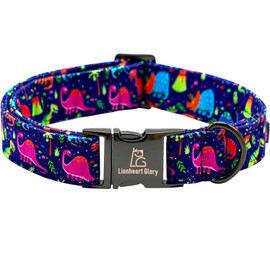 Lionheart glory Dog Collar, Blue Dog Collar Boy Dog Collars Adjustable Dinosaur Collar for Small Dogs Pet Gift