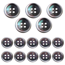 15 Piece Mother of Pearl Shell Buttons Pearl Shell Sewing Button Suits 4 Holes Gray Blazer Buttons Men for Sewing Shirts Clothes Decorations(15mm/20mm