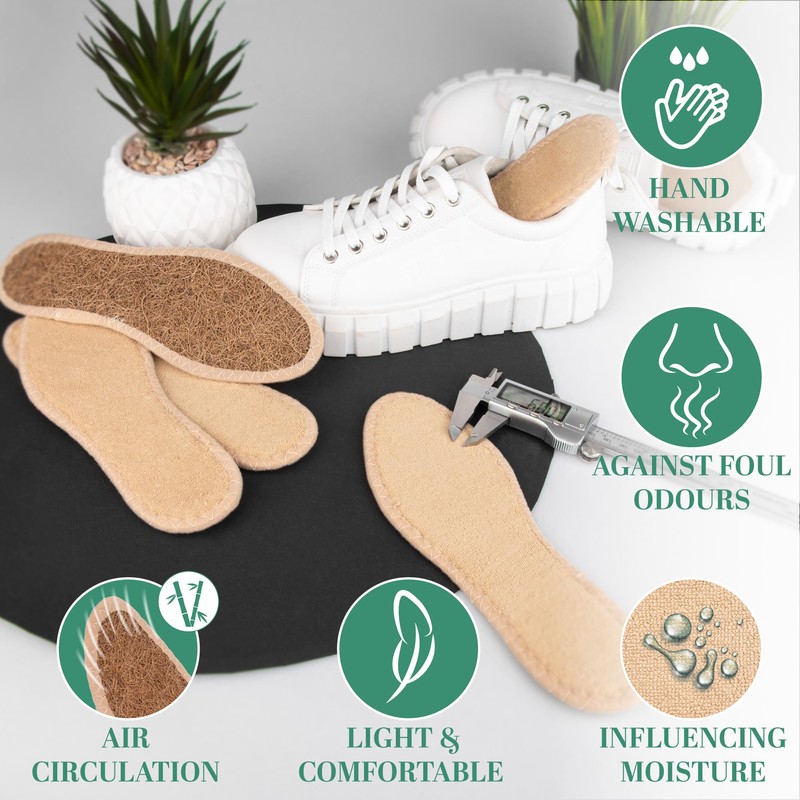 TULMERO Barefoot Shoe Insoles - Shoe Insoles Barefoot Cotton Terry