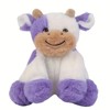 unsnurnoch Cute Purple & White Cow Plush Toy, 7.8-Inch Soft