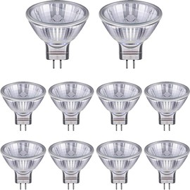 Moscare 10 Pack MR11 Halogen Bulbs, Dimmable Spotlight Bulbs GU4 35W 12V Warm White 2700K 300LM, 35mm Diameter (10 Pack MR11 35W)
