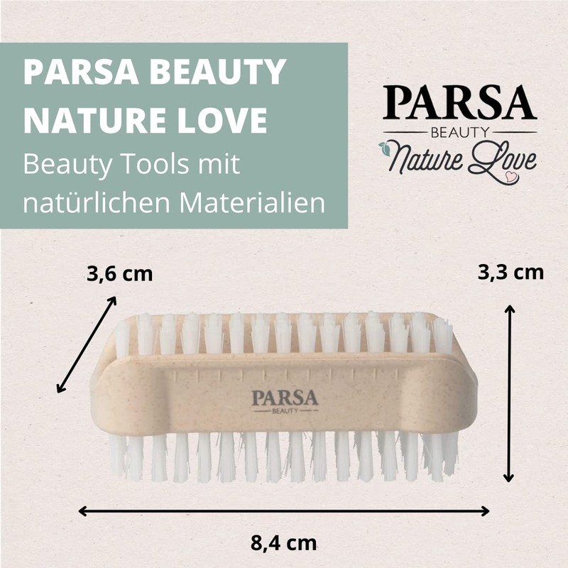 PARSA Beauty Nature Love Nail Brush, Hand Wash Brush, Double-Sided