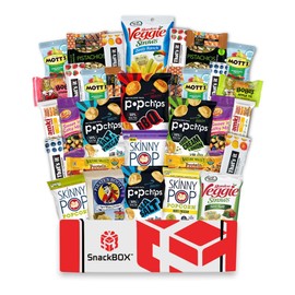 Snack BOX Gluten Free Healthy Care Package (34 Count) Fathers Day Holiday, Teachers, Back to School, College, Students, Exams, Gift Baskets, Birthday, Office, Over 3 LBS of Variety Pack Chips, Popcorn, Bars.