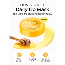 A'PIEU Honey & Milk Daily Lip Mask (Honey) - Nourishing Overnight Korean Lip Mask | Hydrating Lip Moisturizer Propolis & Royal Jelly for Soft, Plush Lips