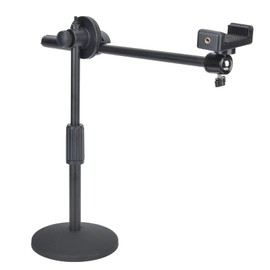 Ejoyous Cell Phone Stand for Desk, Angle Adjustable Desktop Phone Holder Arm Bracket Stand for Photography Recording Video Shooting Fill Light, Compatible with 5.3-10cm Mobile Phone