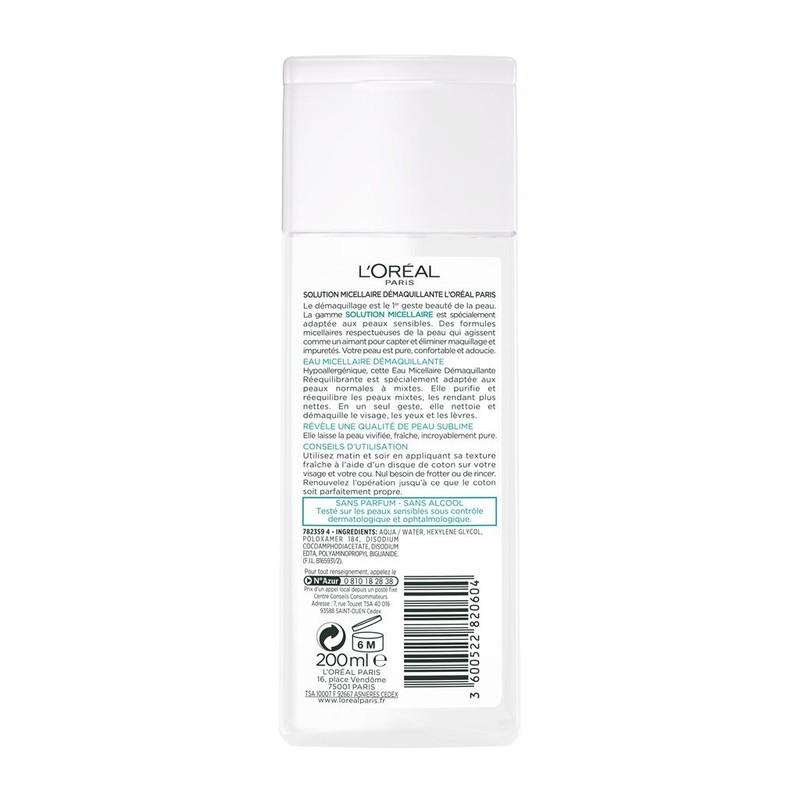 Solution Cleansing Water Cleansing Skin Normal to Combination Skin L