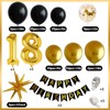 WINAROI 18th Birthday Decoration Boy Girl, Black Gold 18th Birthday