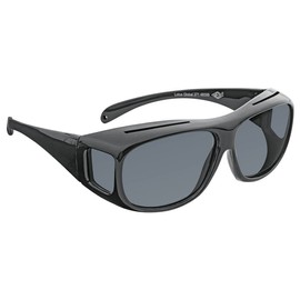 Wedo 27148599 Überzieh-Sonnenbrille für Autofahrer & Brillenträger, polarisierende Gläser gemäß ISO Norm, 100% UV Schutz, inkl. Brillenhülle, schwarz